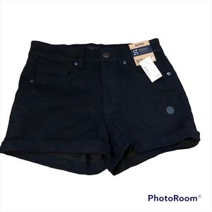 Aeropostale Black High Rise Midi Shorts Size 6 New